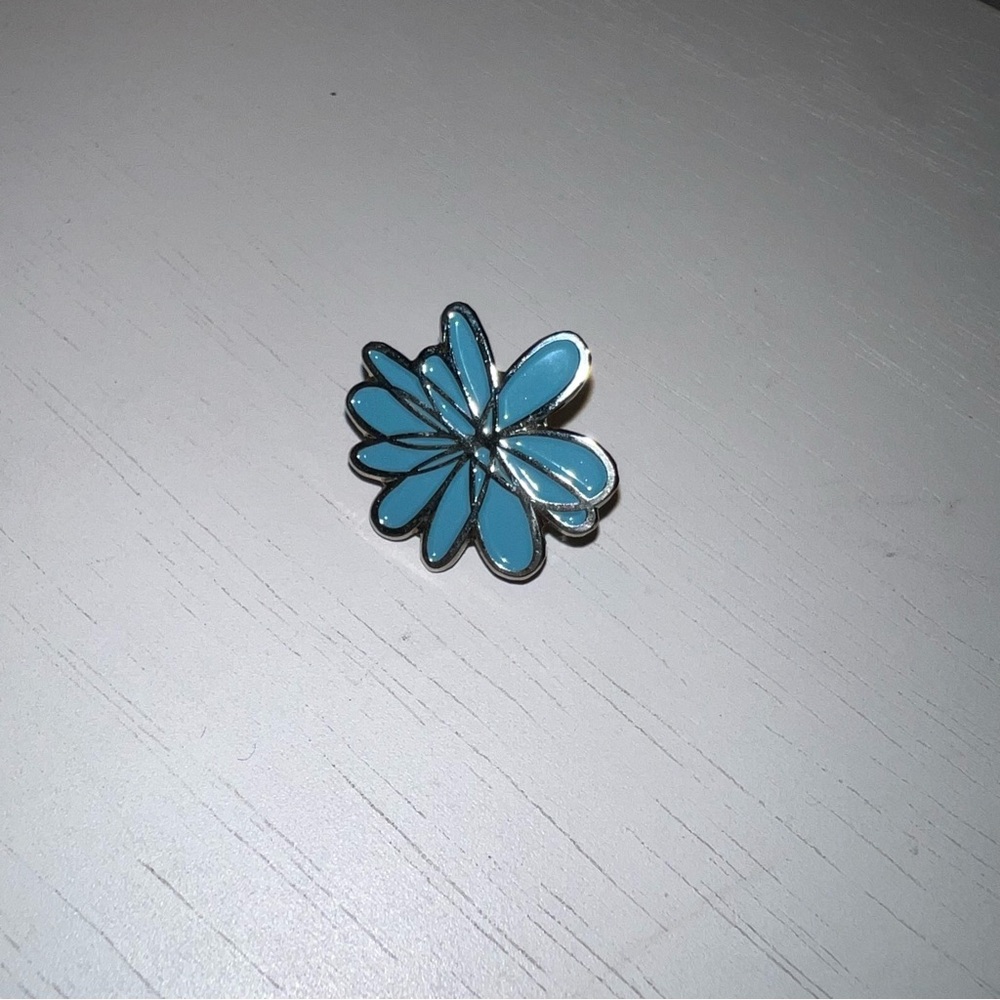 Blue Flower Spoonflower Enamel Pin